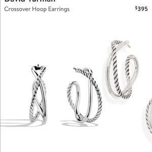 David Yurman Crossover Silver hoop earrings